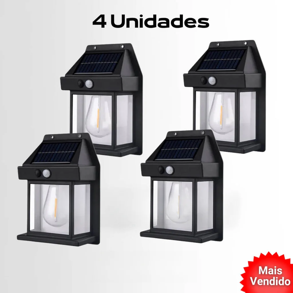 Arandela De Parede Externa Refletor Solar A Prova De Água Com Sensor - Image 15