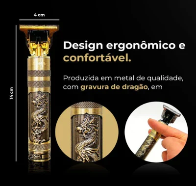 Barbeador Elétrico Profissional Golden Dragon - Faça a Barba em Poucos Segundos - Image 4