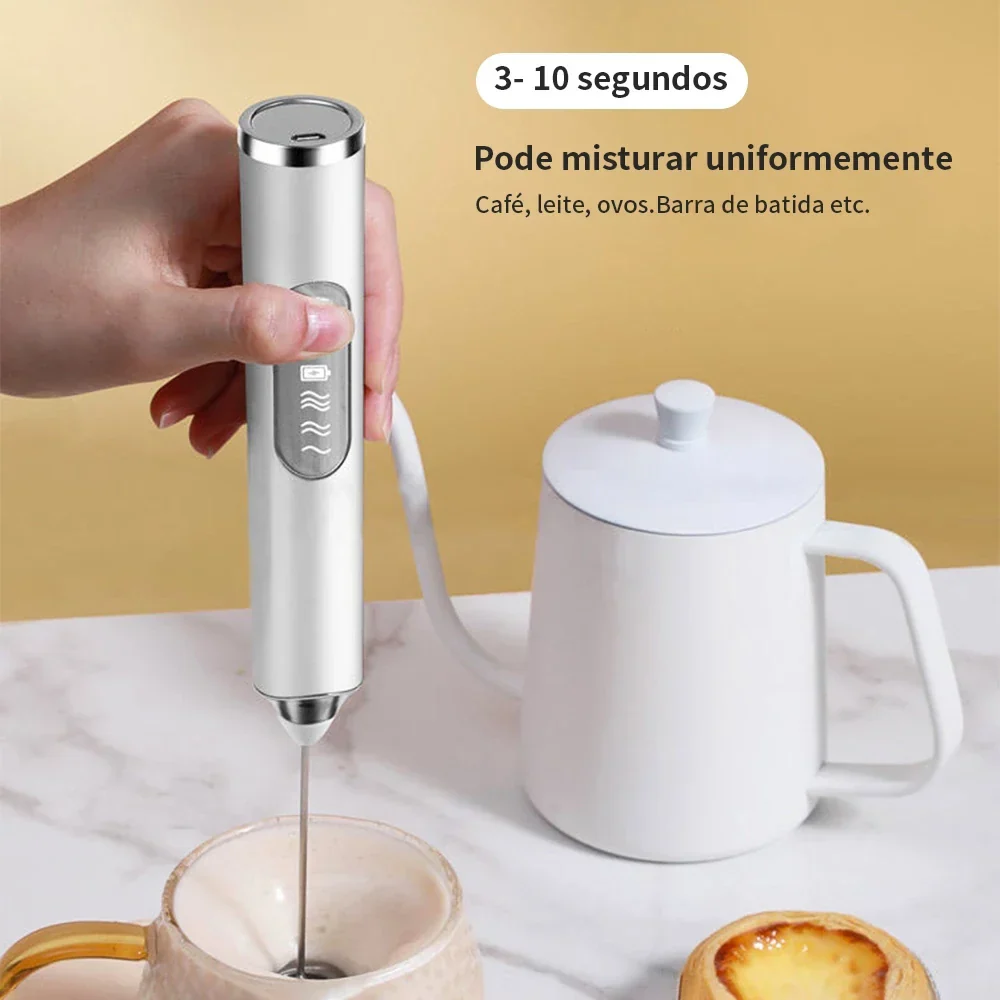 Batedor Misturador Mixer Elétrico para Bebidas Leite Café Portátil - Image 10