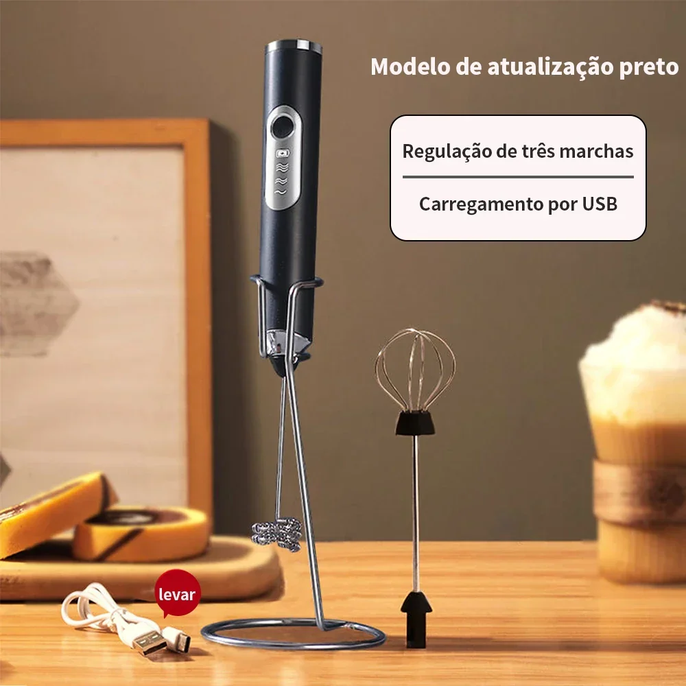 Batedor Misturador Mixer Elétrico para Bebidas Leite Café Portátil - Image 16