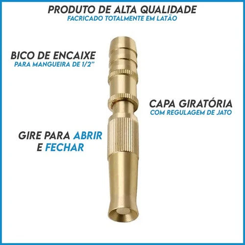 Bocal de Mangueira Alta Pressão - Ajustável Ponta de Cobre Latão Economia de Água Jardim Carro - Image 7