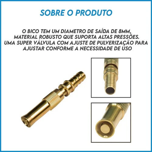 Bocal de Mangueira Alta Pressão - Ajustável Ponta de Cobre Latão Economia de Água Jardim Carro - Image 9