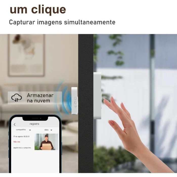 Campainha Wifi Eletrônica Sem Fio com Câmera - Image 5