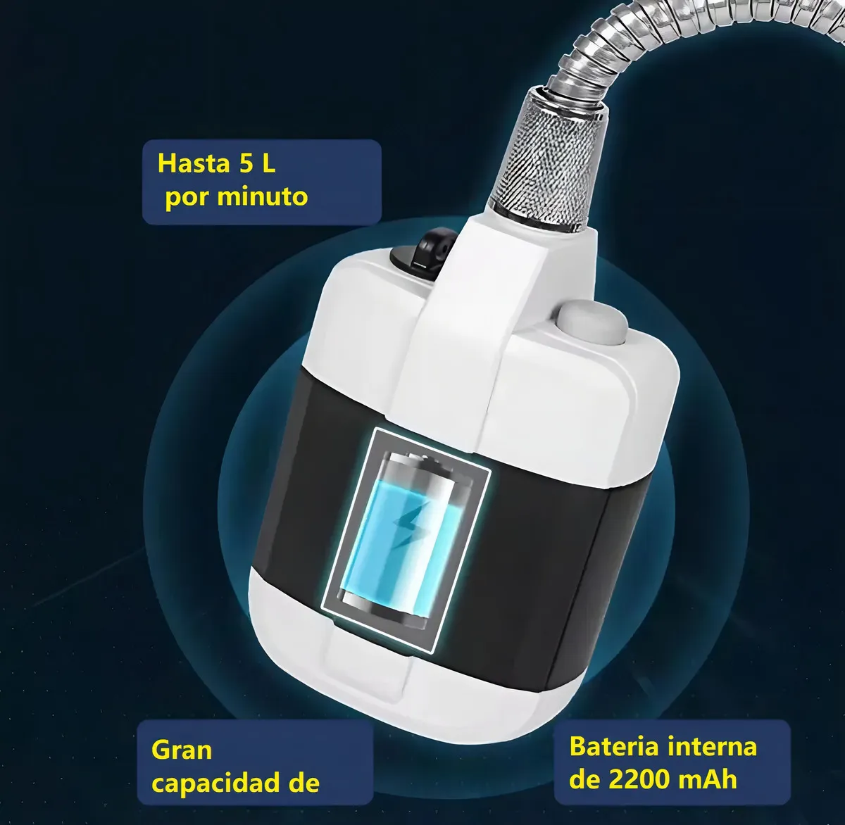 Ducha Chuveiro Portátil e Recaregável para Lugares Isolados Acampamentos Praia Pesca Mata - Image 7