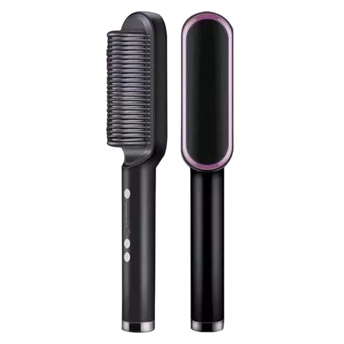 Escova Alisadora Cabelo 5 Em 1 - Cerâmico Seca Alisa Hidrata Multifuncional - Bivolt - Image 4