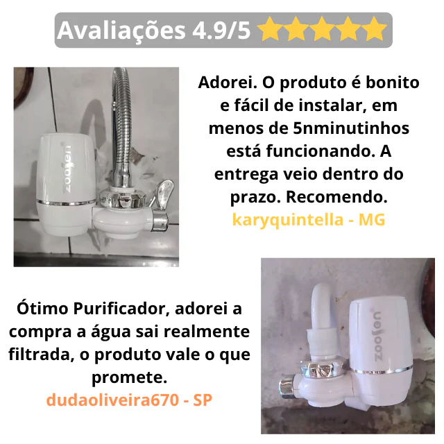 Torneira Filtro Purificador De Água Carvão Ativo PURELIFE - A garantia de água fresca e saudável para toda a sua família! - Image 8