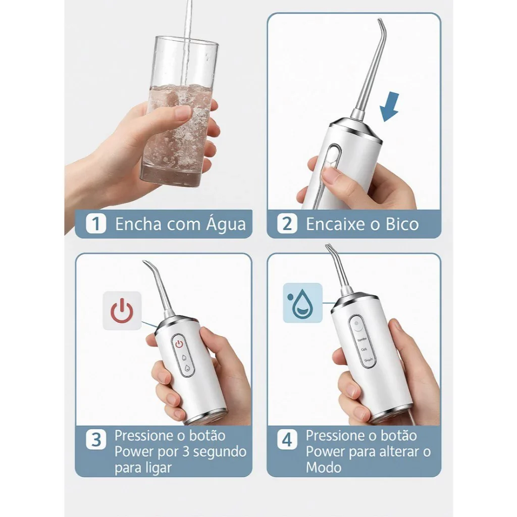 Irrigador Oral Recarregável - CleanJet - Revitalize seu sorriso com o poder da limpeza completa e eficaz! - Image 5