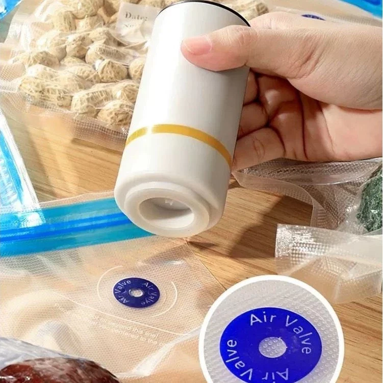 Kit 10 Sacos Á Vácuo Reutilizável Transparente Com Válvula E Bomba USB Recarregável Bivolt - Image 2