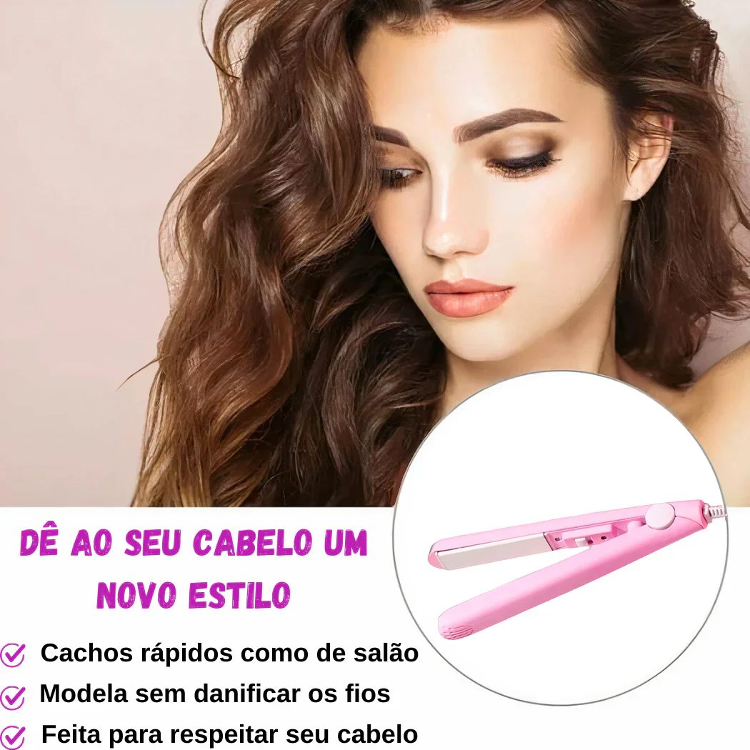MINI MODELADOR VERSÁTIL PLUS PROFISSIONAL - Bivolt Portátil Alisa Modela Faz Cachos Retoca Pontas Franja - Image 10