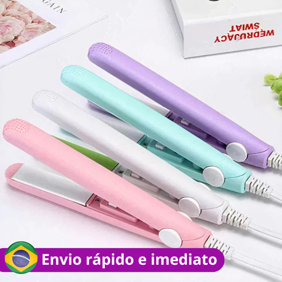MINI MODELADOR VERSÁTIL PLUS PROFISSIONAL - Bivolt Portátil Alisa Modela Faz Cachos Retoca Pontas Franja - Image 9