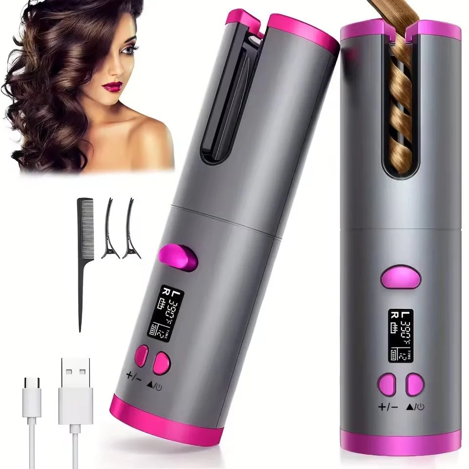 Modelador de Cabelo Automático Sem Fio com Bateria Recarregável