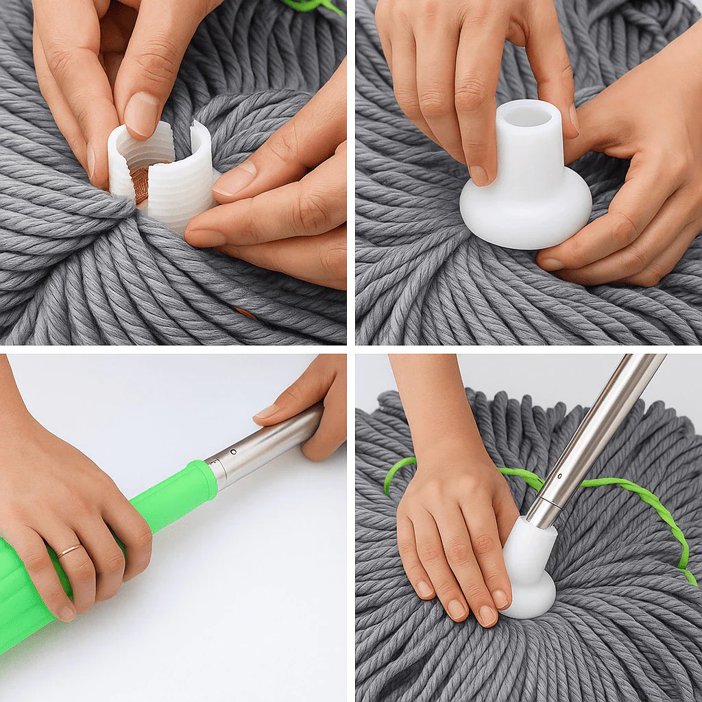 MOP Esfregão 2 em 1 com AUTOSECAGEM Giratório Limpeza Completa - Image 4