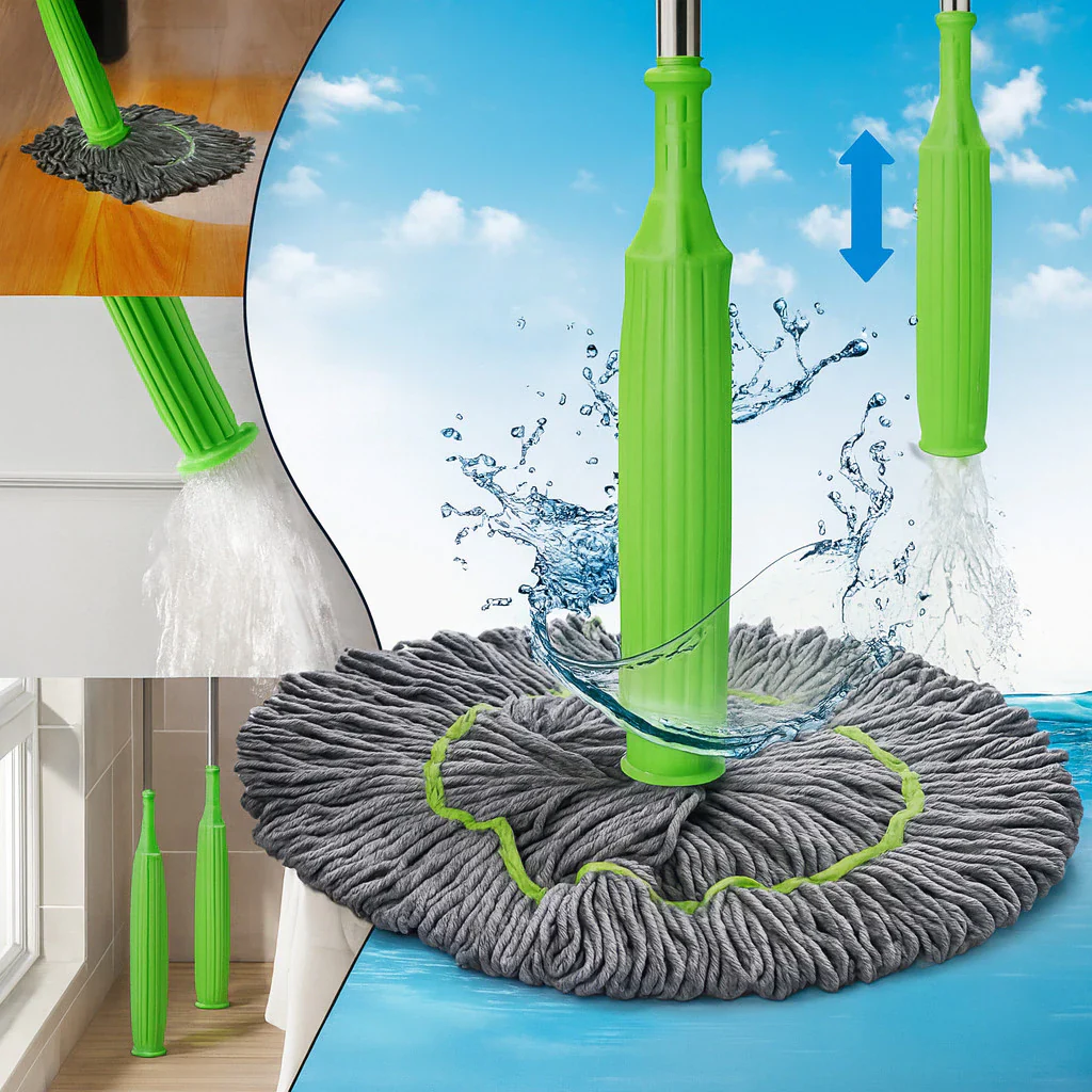 MOP Esfregão 2 em 1 com AUTOSECAGEM Giratório Limpeza Completa - Image 6