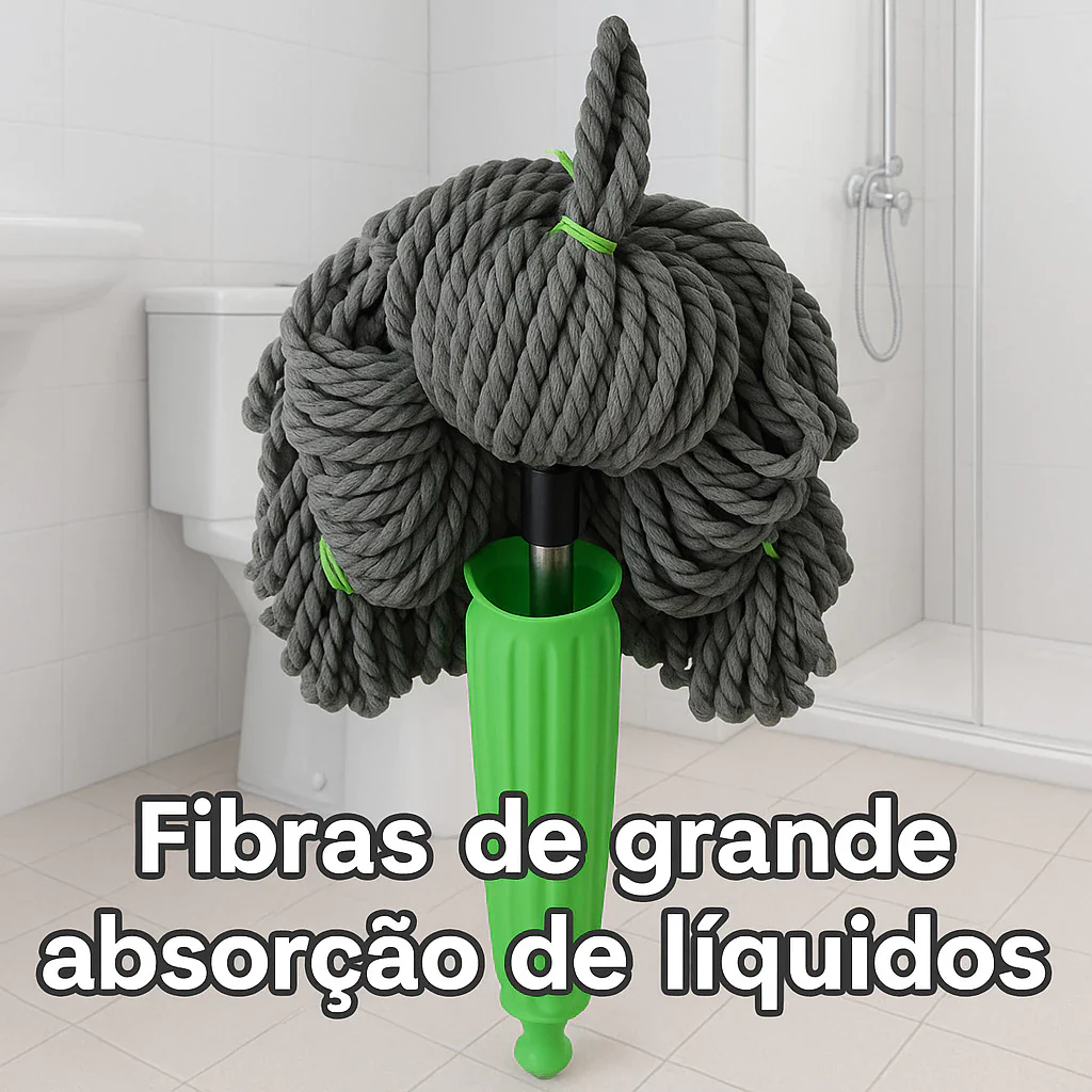 MOP Esfregão 2 em 1 com AUTOSECAGEM Giratório Limpeza Completa - Image 8