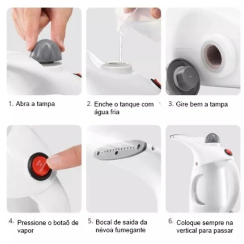 Passadeira 2 em 1 - 110V ou 220V Ferro A Vapor De Roupas Tira Amasso Steamer Portátil 800w - Image 3