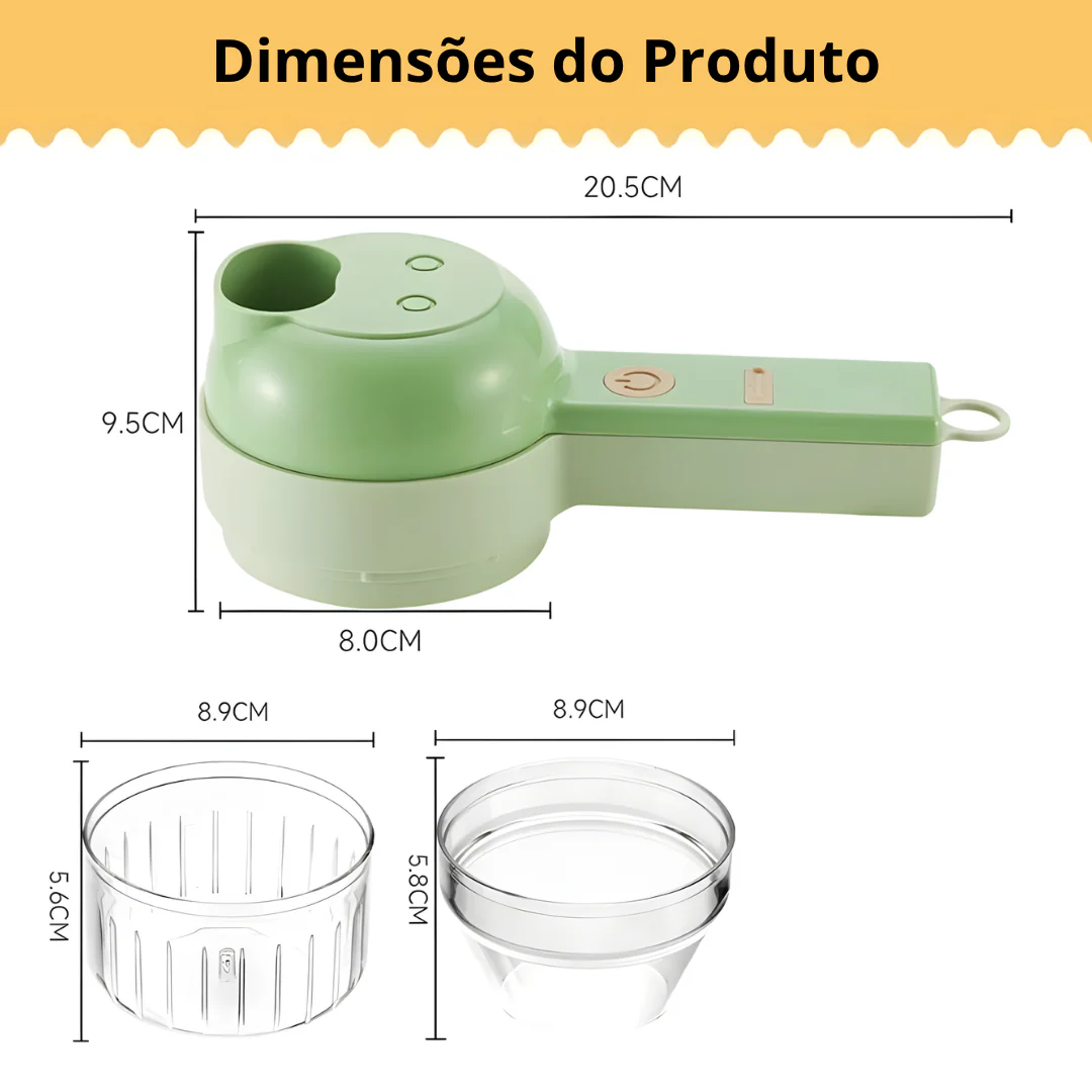 Processador Triturador Cortador Elétrico Multifuncional 3 Em 1 - EBMIX - Para Vegetais Legumes Carnes Alho Aço Inoxidável - Image 4