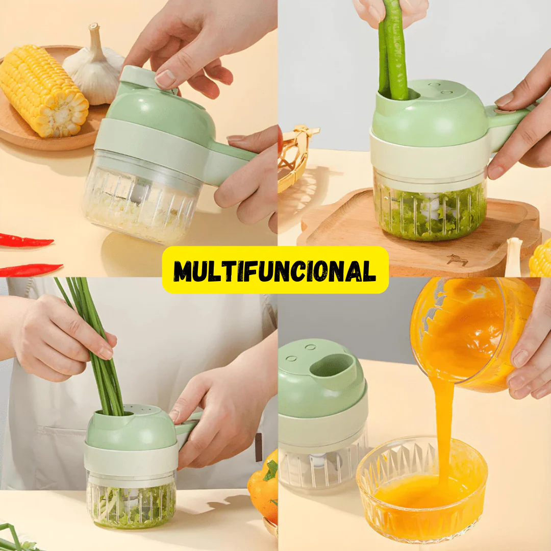 Processador Triturador Cortador Elétrico Multifuncional 3 Em 1 - EBMIX - Para Vegetais Legumes Carnes Alho Aço Inoxidável - Image 5
