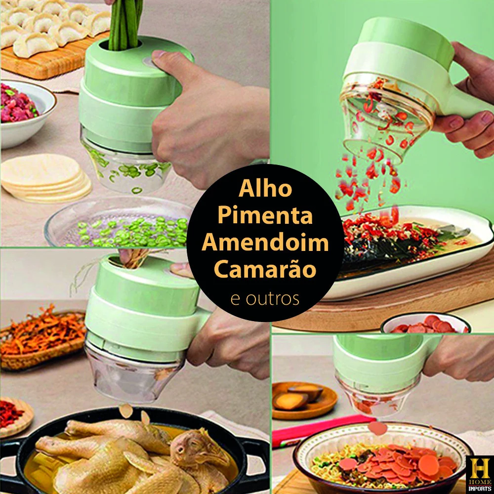 Processador Triturador Cortador Elétrico Multifuncional 3 Em 1 - EBMIX - Para Vegetais Legumes Carnes Alho Aço Inoxidável - Image 8