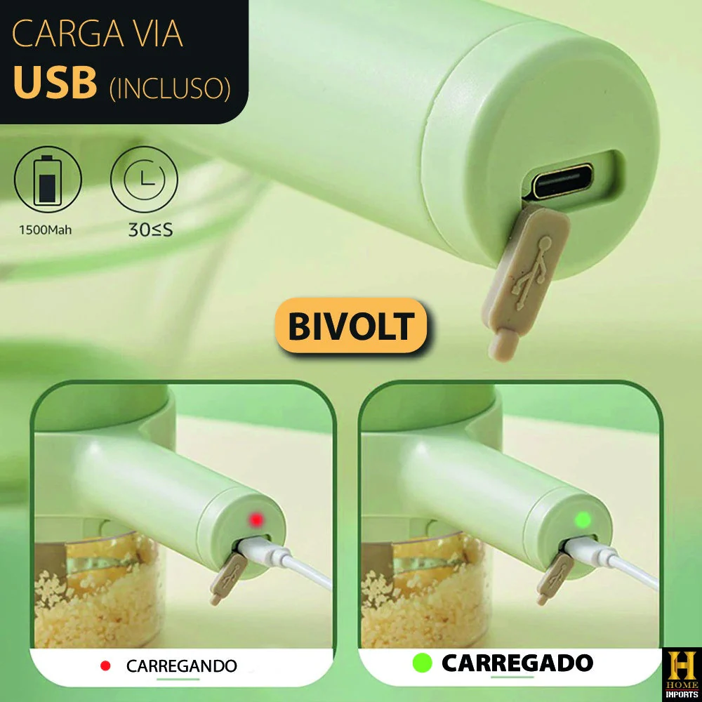 Processador Triturador Cortador Elétrico Multifuncional 3 Em 1 - EBMIX - Para Vegetais Legumes Carnes Alho Aço Inoxidável - Image 9