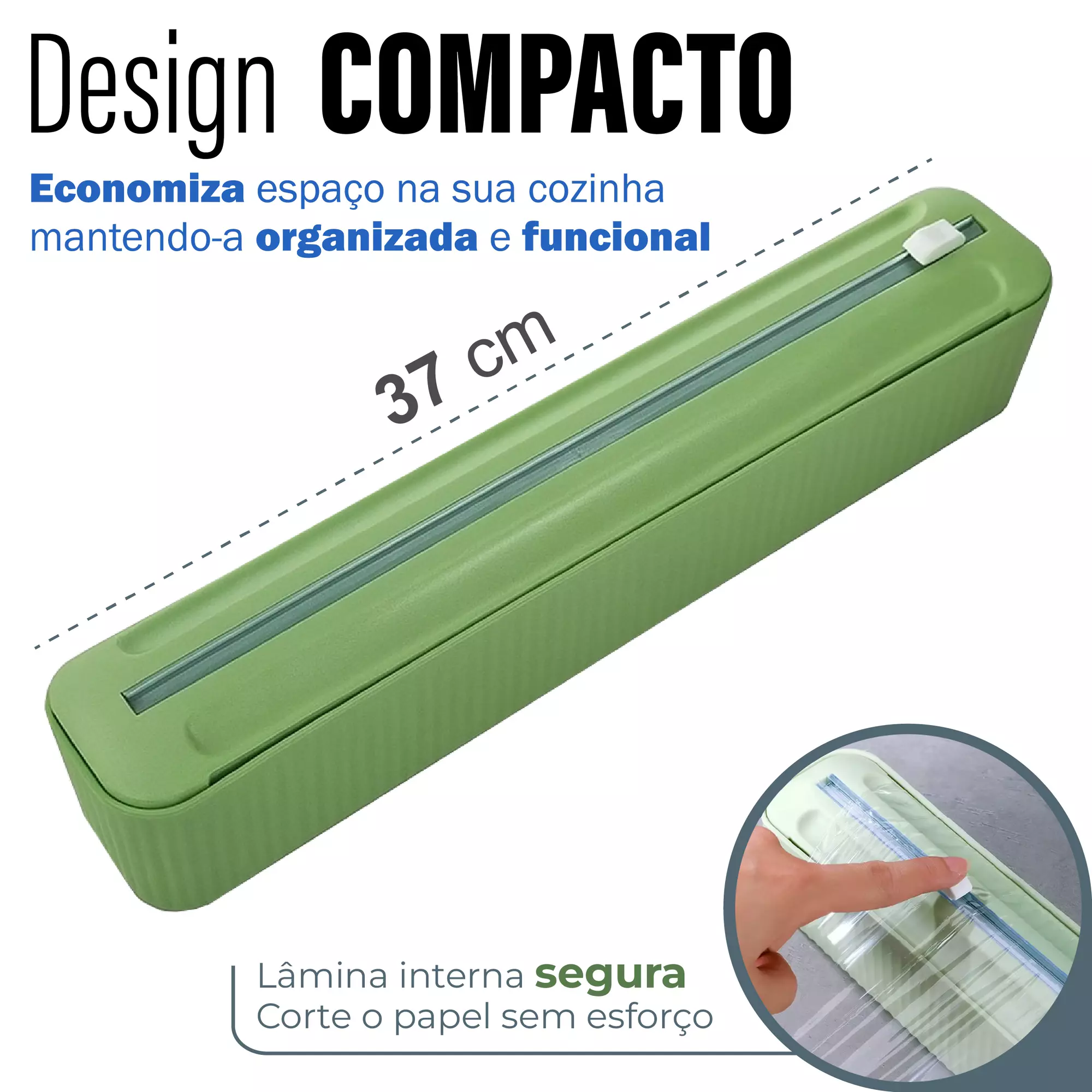 Suporte Papel Filme Porta Rolo Aluminio Corta Facil Magnetico - Image 7