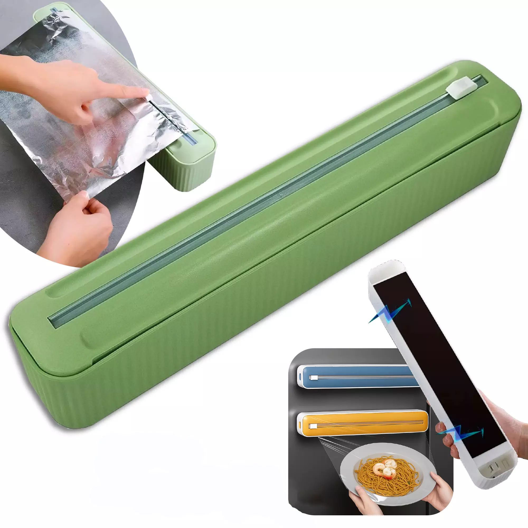 Suporte Papel Filme Porta Rolo Aluminio Corta Facil Magnetico - Image 9