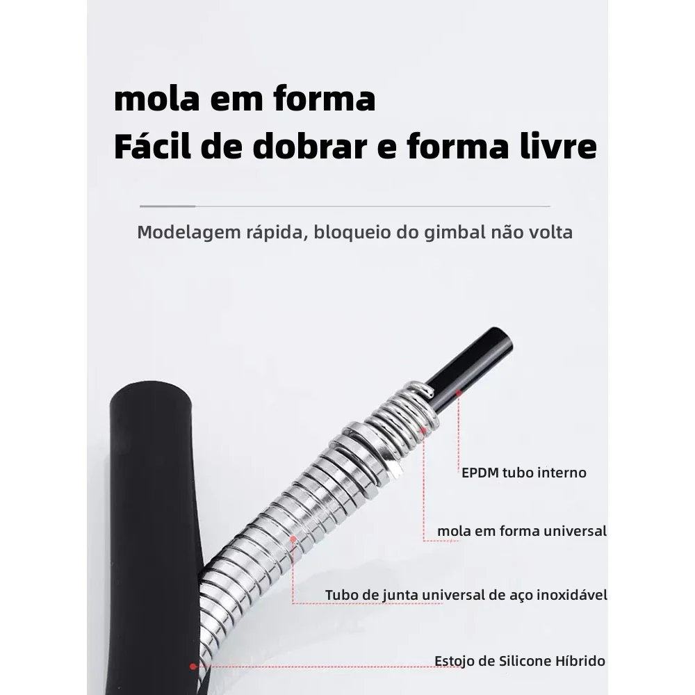 Torneira Gourmet Luxo Flexível Cozinha Parede 2 Jatos Pia Cor Preto - Image 8