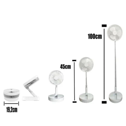 Ventilador de Mesa Dobrável Portátil Recarregável 4 Velocidades Longa Duração USB - Image 5